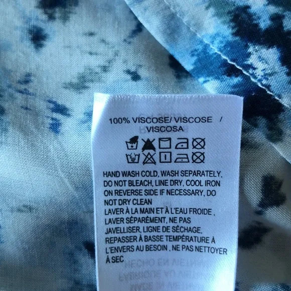 Lucky Brand indigo watercolor button down top - Picture 9 of 9